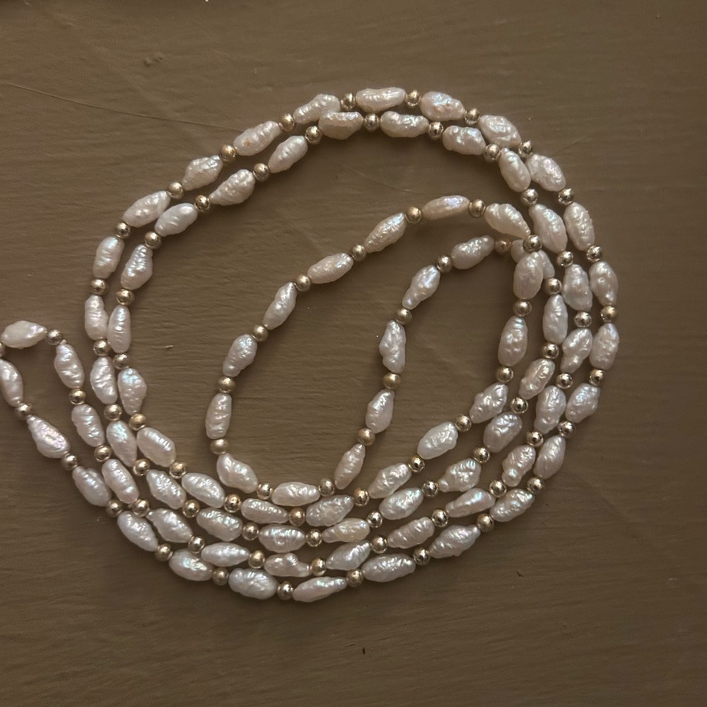 Elegant Rice Pearl Necklace